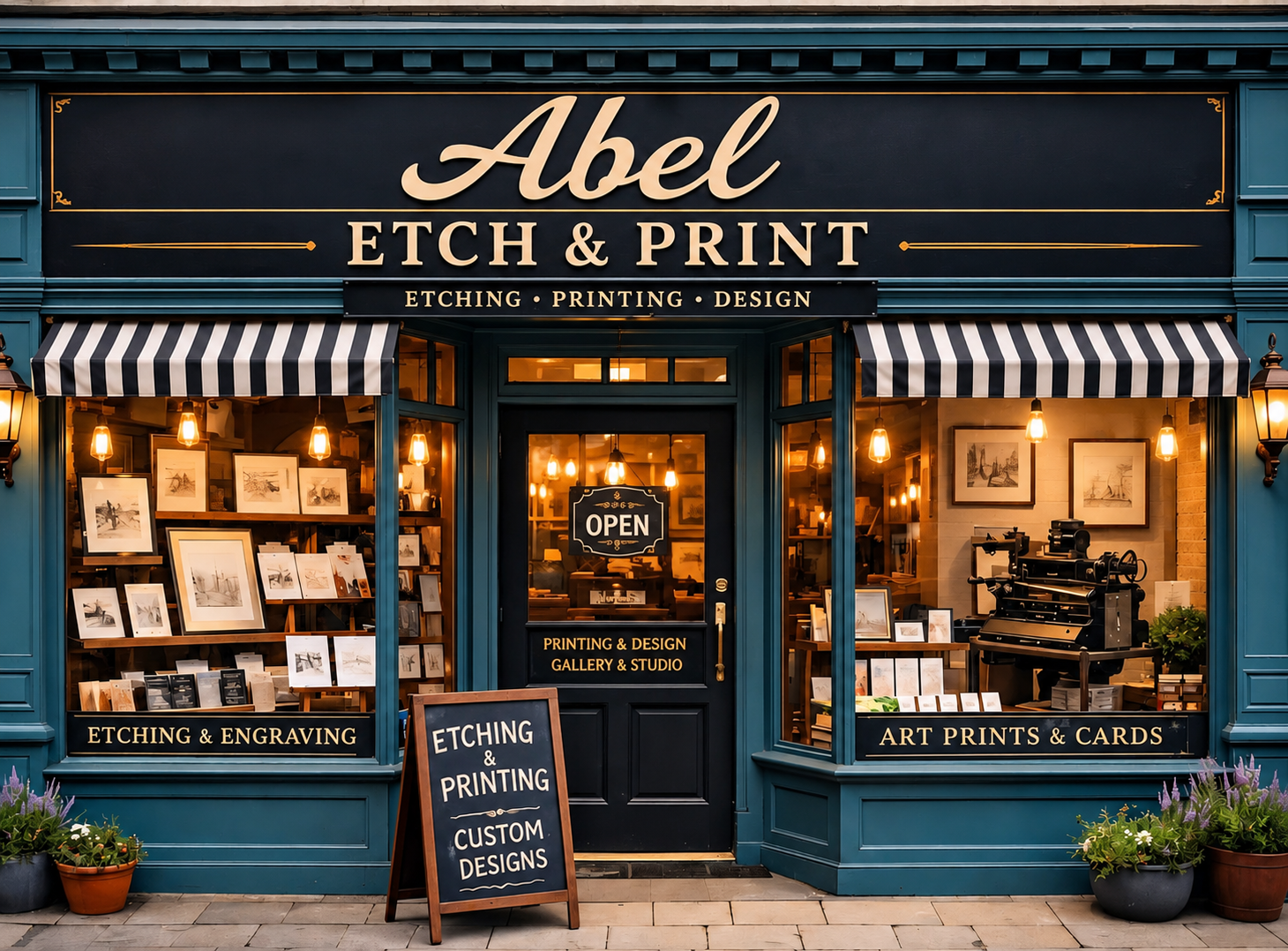 Abel Etch & Print shop front
